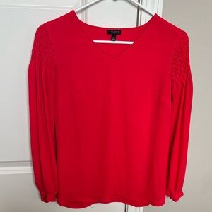 Talbots Vibrant Red V-Neck Blouse